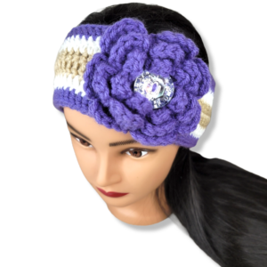 purple flower headband